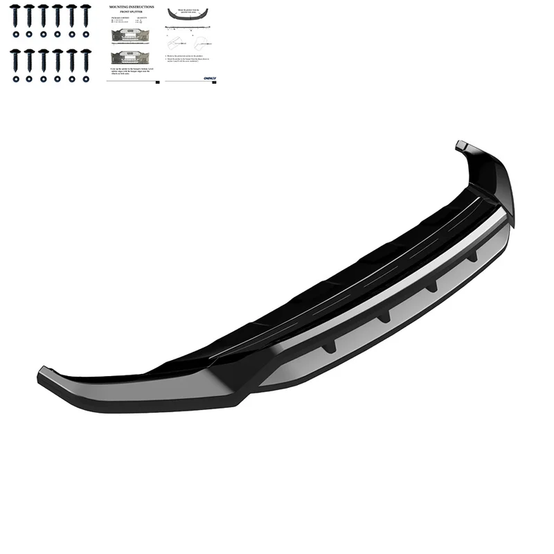 Oneway Voorspoilerlip passend voor Volkswagen Touareg III R-Line Facelift 2024- – Glanzend zwart
