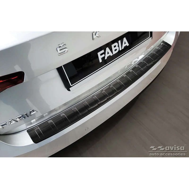 Avisa RVS Achterbumperprotector passend voor Skoda Fabia IV Hatchback 2021- - Zwart