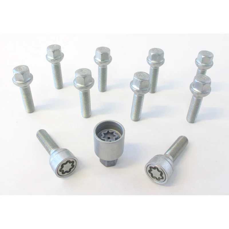 H&R Wielboutenset bolkonisch R12 M12x1.50 – Lengte 28mm – 10 stuks (Bv. passend voor Mercedes) – incl. wielsloten