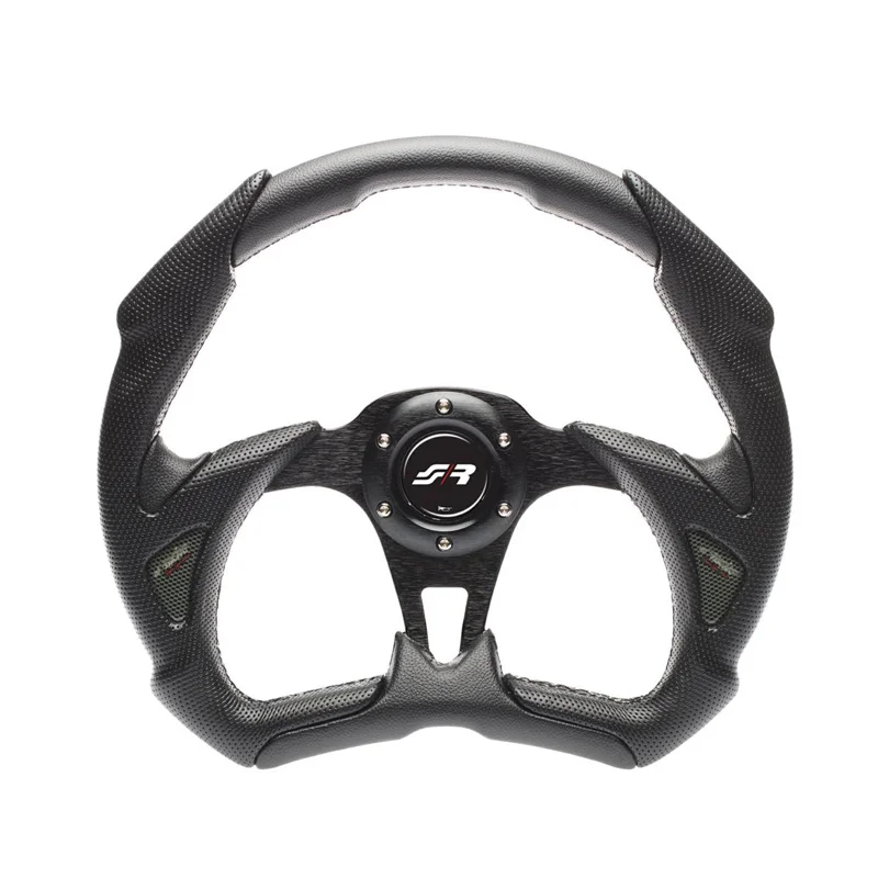 Simoni Racing Universeel Sportstuur X5 Poly Pelle - Zwart Eco-Leder - Diameter 350mm