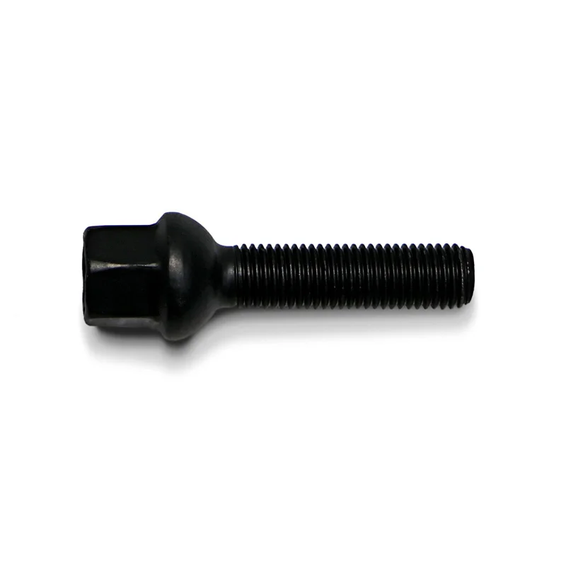 H&R Wielbout bolkonisch R12 M12x1.50 - Lengte 28mm - Zwart (Bv. passend voor Mercedes)