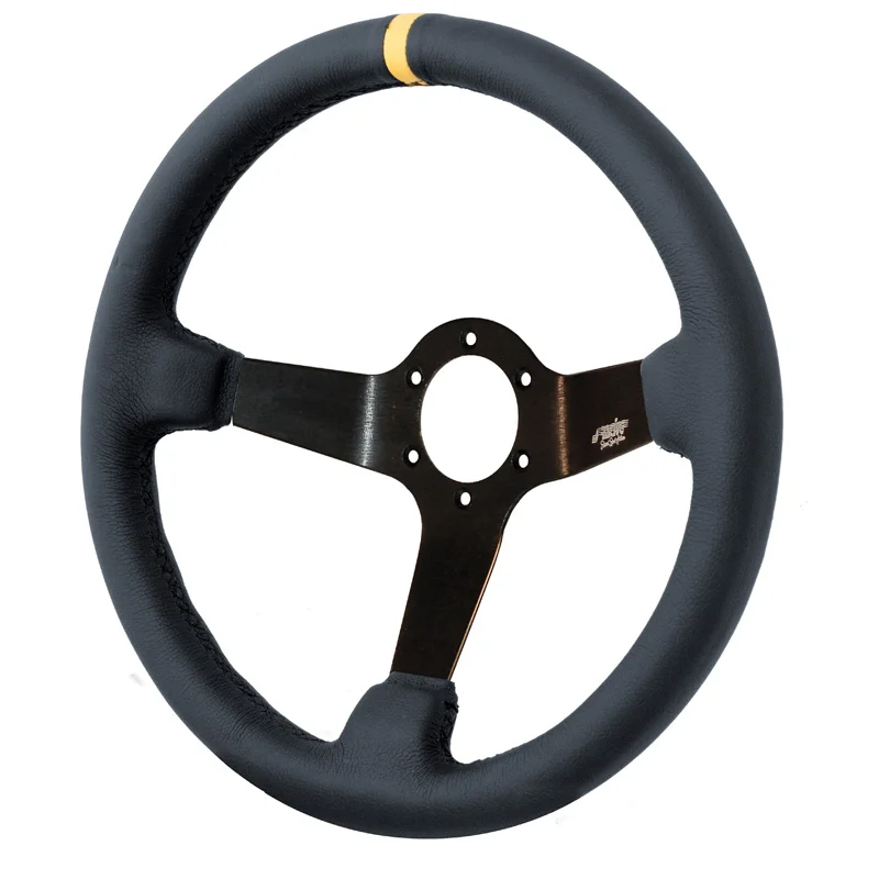 Simoni Racing Universeel Sportstuur Carrera - Zwart Eco-Leder - Diameter 350mm