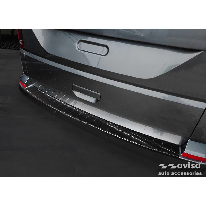 Avisa RVS Achterbumperprotector passend voor Volkswagen Caravelle T6 2015- & FL 2019- (met achterklep) - Zwart - Lange versie