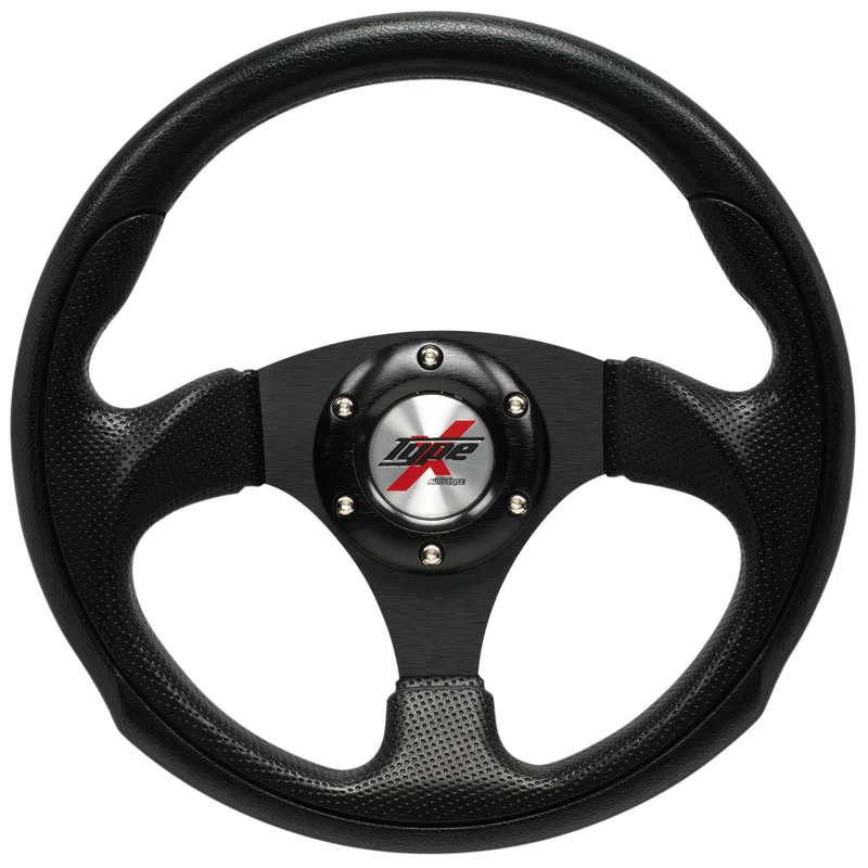 AutoStyle Universeel sportstuur 'Eruption' - Ø295mm - Zwart PU-Leder + Zwarte spaken