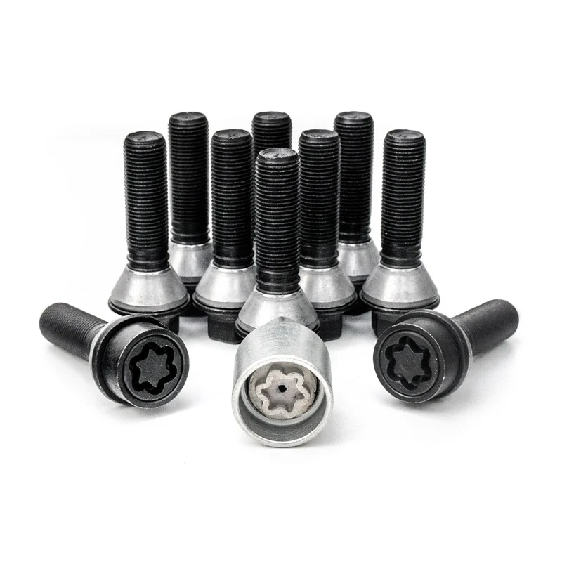 H&R Wielboutenset konisch met beweegbare ring M14x1.25 – Lengte 39mm – Zwart – 10 stuks (Bv. passend voor BMW) – incl. wielsloten
