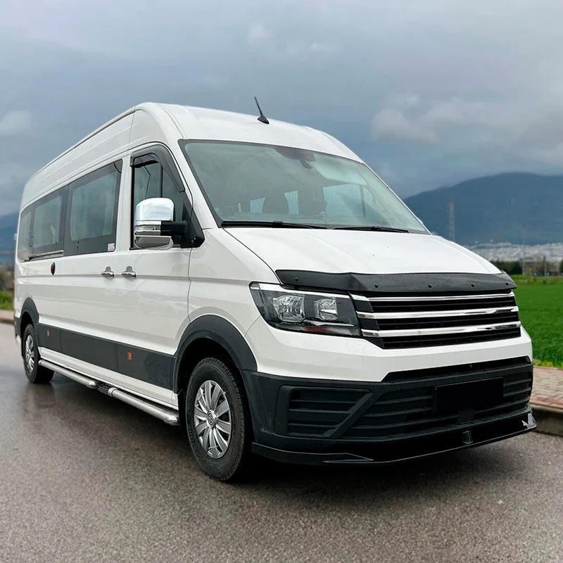 Oneway Voorspoilerlip passend voor Volkswagen Crafter MK2 2016- & MAN TGE MK1 PreFacelift 2016- – Versie 2 – Glanzend zwart