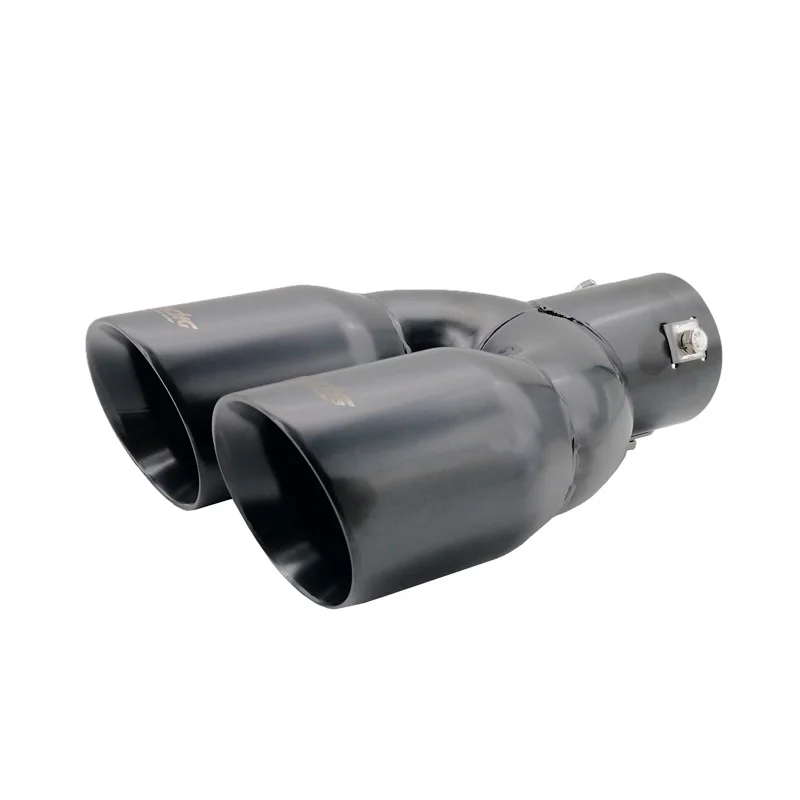 Simoni Racing Uitlaatsierstuk Dubbel Rond/Schuin RVS Zwart - Ø2x76xL240mm - Montage 34-60mm