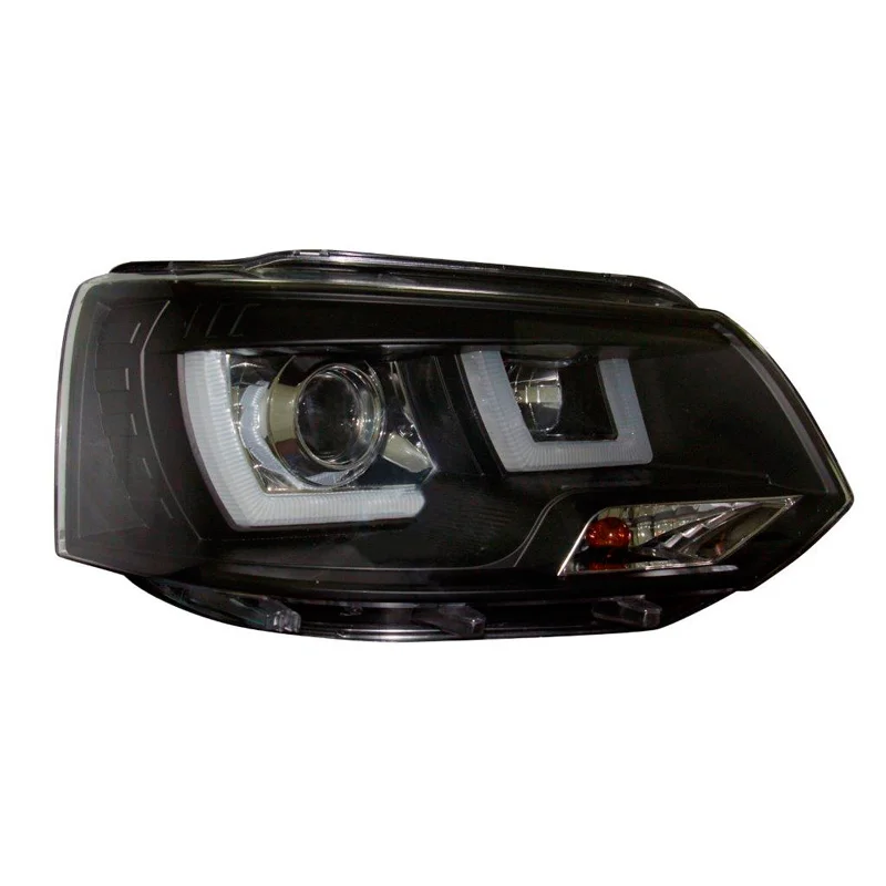 AutoStyle Set Koplampen incl. DRL passend voor Volkswagen Transporter T5 2010-2015 – Zwart – incl. Stelmotor