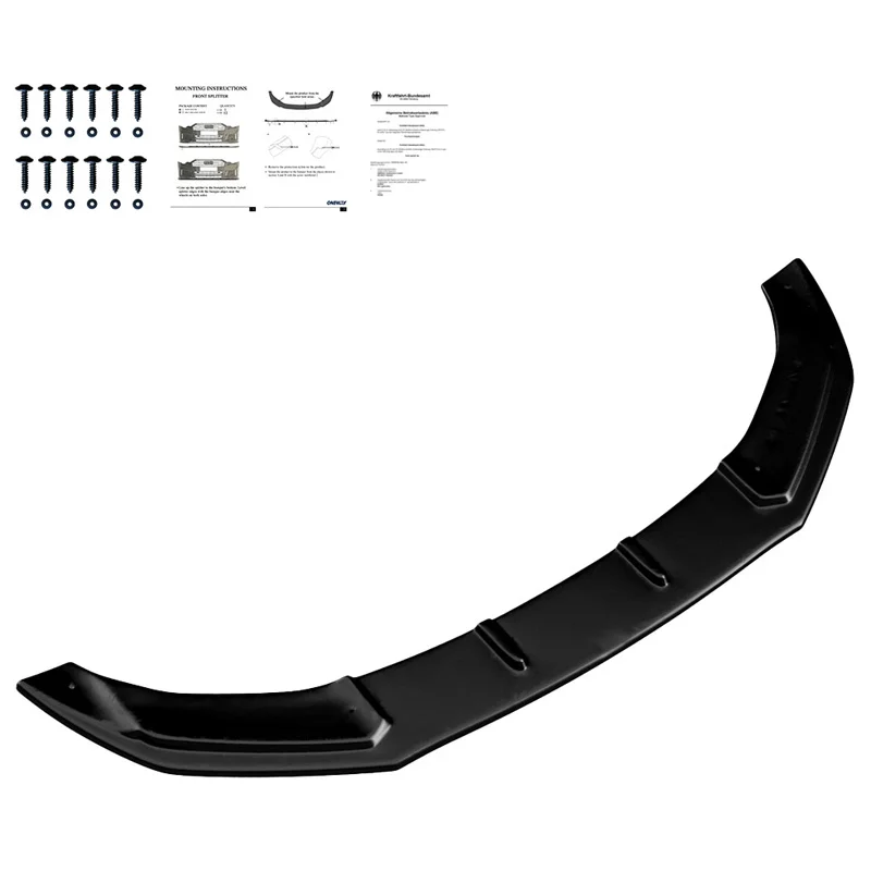 Oneway Voorspoilerlip passend voor Audi TT RS 8J 2009-2013 - Glanzend zwart