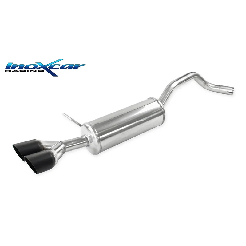 InoXcar 100% RVS Sportuitlaat passend voor Seat Ibiza SC (6J) 1.2 Tsi FR 110pk 2015- 2x80mm Ceramic Black