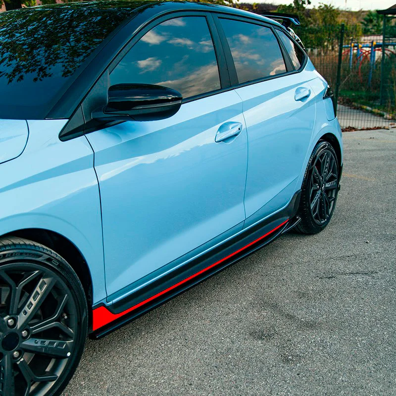 Oneway Set Sideskirts passend voor Hyundai I20 N MK3 2020- - Glanzend zwart