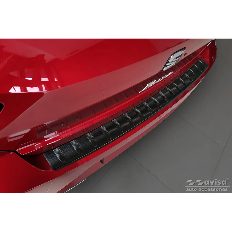 Avisa RVS Achterbumperprotector passend voor Seat Ibiza 6F Facelift 2021- - Zwart