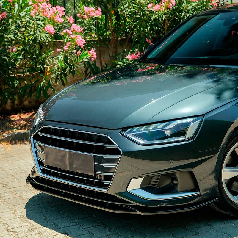 Oneway Voorspoilerlip passend voor Audi A4 (B9) Sedan/Avant Facelift 2019-2024 excl. S4/S-Line – Glanzend zwart