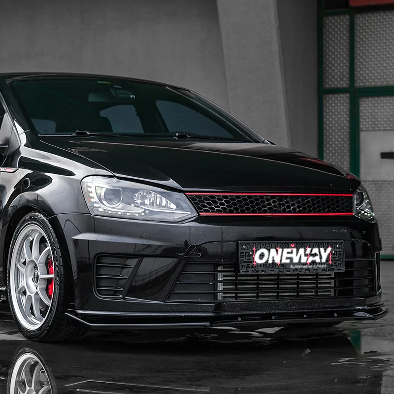 Oneway Voorspoilerlip passend voor Volkswagen Polo 6R GTi 2009-2014 – Glanzend zwart