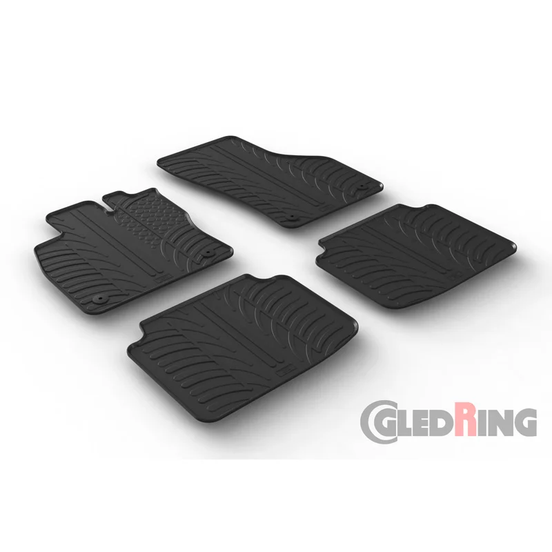 Gledring Rubbermatten passend voor Skoda SuperB 3V 2015-2023 (T profiel 4-delig + montageclips)