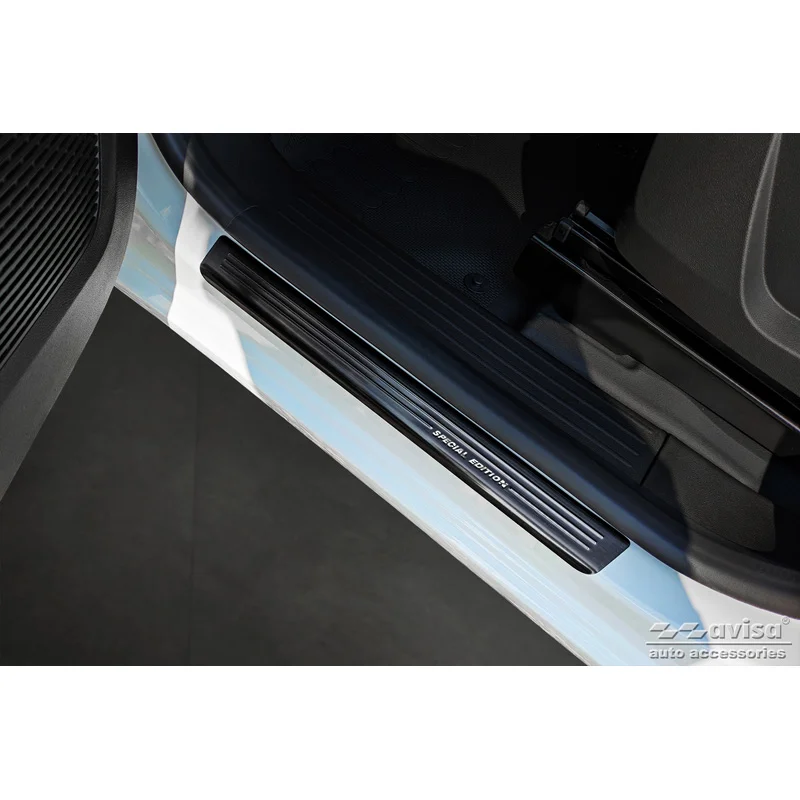Avisa Zwart RVS Instaplijsten passend voor Renault Kangoo III Furgon & Nissan Townstar & Mercedes Citan 2021- - 'Special Edition' - 4-delig
