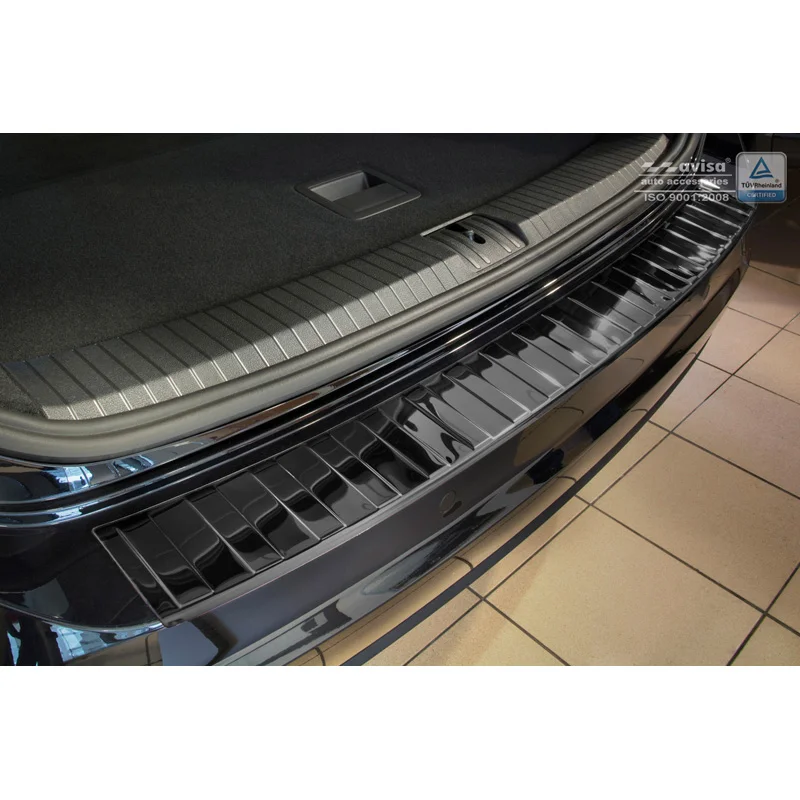 Avisa RVS Achterbumperprotector passend voor Volkswagen Touran III 2015- incl. R-Line - Glanzend Zwart