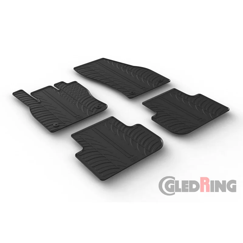 Gledring Rubbermatten passend voor Volkswagen Tiguan II 2016-2024 (T profiel 4-delig + montageclips)