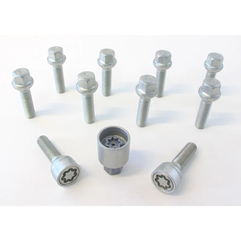 H&R Wielboutenset bolkonisch R12 M12x1.50 – Lengte 35mm – 10 stuks (Bv. passend voor Mercedes) – incl. wielsloten
