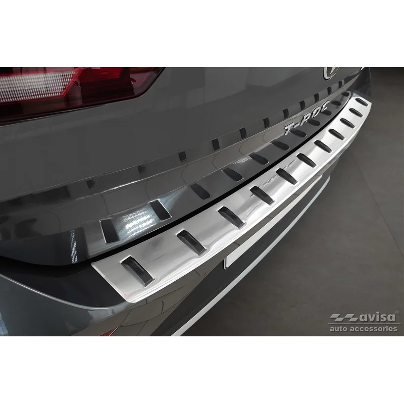 Avisa RVS Achterbumperprotector STRONG EDITION passend voor Volkswagen T-Roc & T-Roc Cabrio 2017-2022 & Facelift 2022-2025 - Zilver