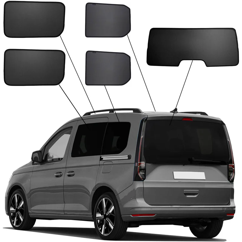 SunClip Zicht- & Zonwering passend voor Volkswagen Caddy V MPV 5-deurs 2020- & Ford Tourneo Connect 5-deurs 2022-