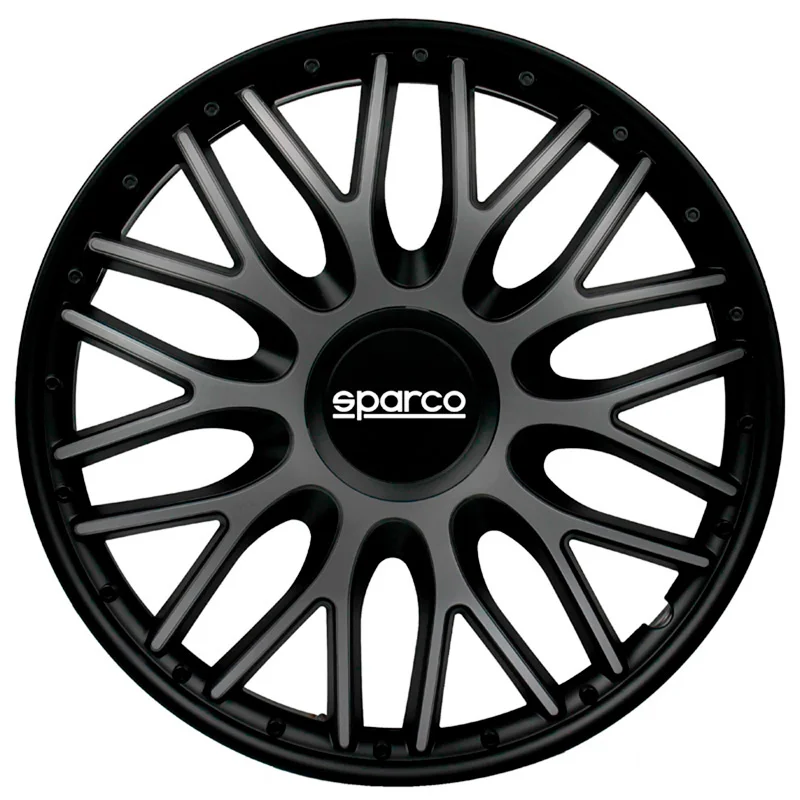 Sparco Wieldoppen Roma - 16-inch - Grijs/Zwart - Set van 4 stuks