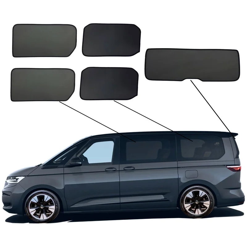 SunClip Zicht- & Zonwering passend voor Volkswagen Multivan T7 2021- (lange wielbasis, zonder schuiframen)