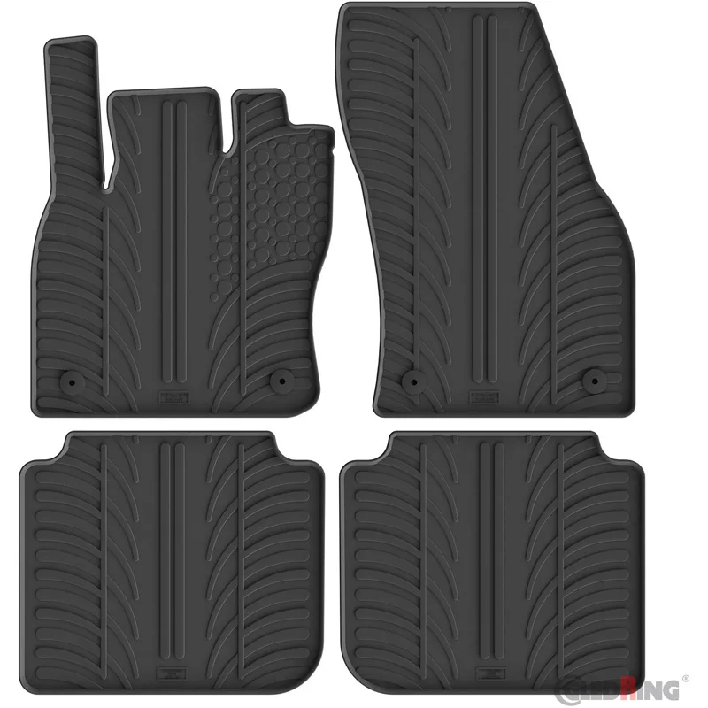 Gledring Rubbermatten passend voor Skoda Kodiaq 2017-2024 (T profiel 4-delig + montageclips)