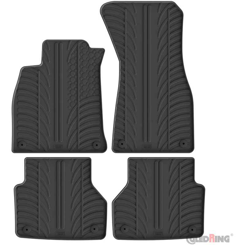 Gledring Rubbermatten passend voor Audi A6 & A7 2018-2025 (T profiel 4-delig + montageclips)