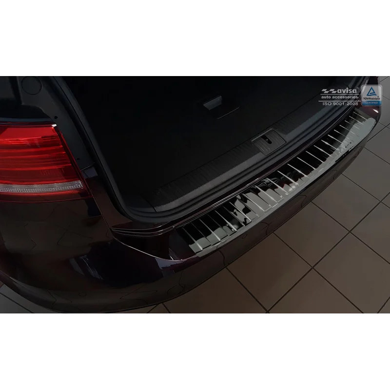 Avisa RVS Achterbumperprotector passend voor Volkswagen Passat 3G Variant 2014-2023 incl. Alltrack - Glanzend Zwart