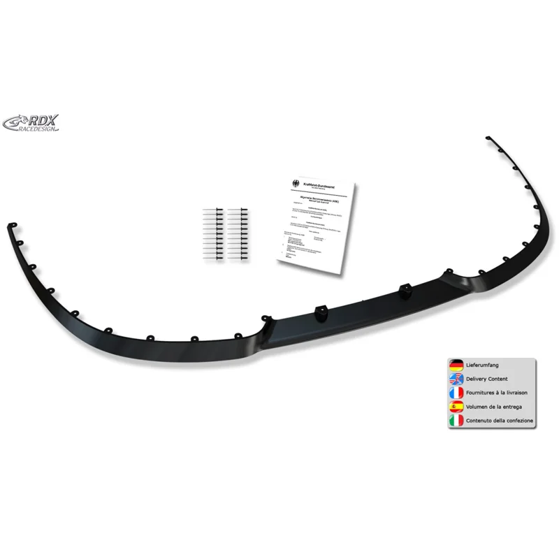 RDX Universele Cup 2.0 Voorspoilerlip – Flexibel – Zwart (PU)