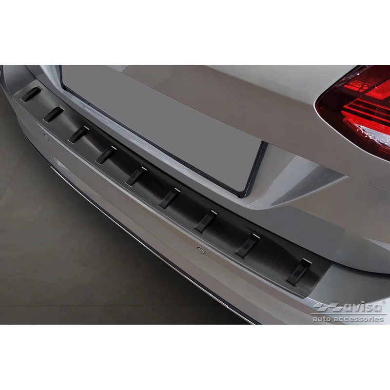 Avisa RVS Achterbumperprotector STRONG EDITION passend voor Volkswagen Golf VII Variant Facelift 2017-2019 (incl. R-Line) - Zwart