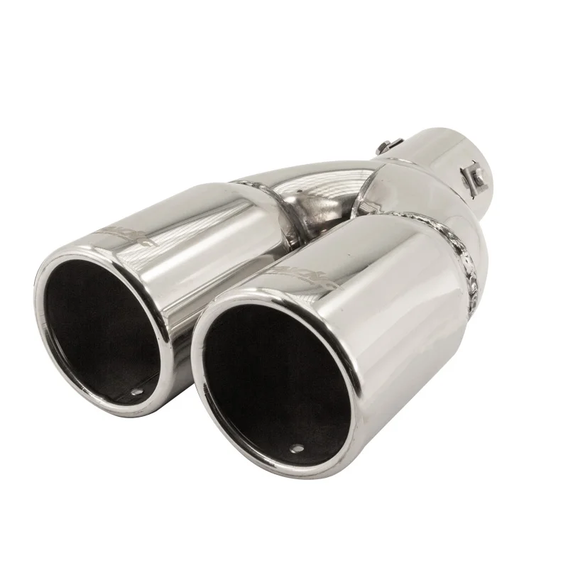 Simoni Racing Uitlaatsierstuk Dubbel Rond RVS - Ø76xL230mm - Montage ->57mm