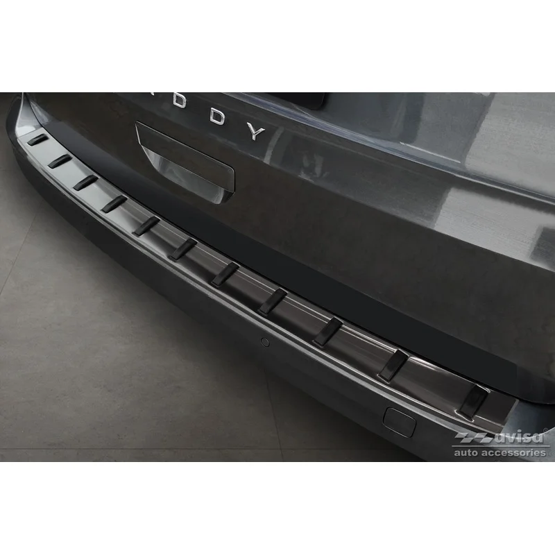 Avisa RVS Achterbumperprotector STRONG EDITION passend voor Volkswagen Caddy V Cargo & Combi 2020- - Zwart