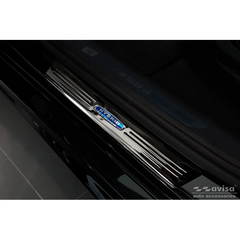 Avisa Zwart RVS Instaplijsten passend voor BMW X6 G06 2019- 'Hybrid' - 4-delig