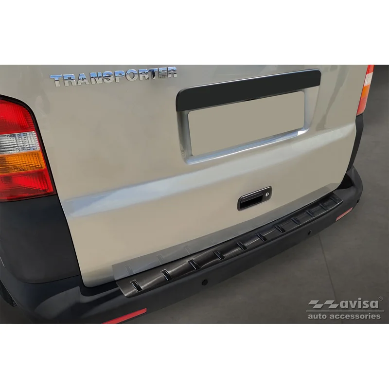 Avisa RVS Achterbumperprotector STRONG EDITION passend voor Volkswagen Transporter T5 2003-2015 incl. Multivan/Caravelle - Zwart