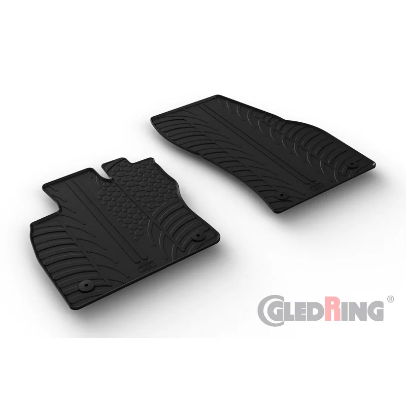 Gledring Rubbermatten passend voor Volkswagen Caddy V Box 2020- & Ford Tourneo Furgon (L1/L2) 2022- (T profiel 2-delig + montageclips)