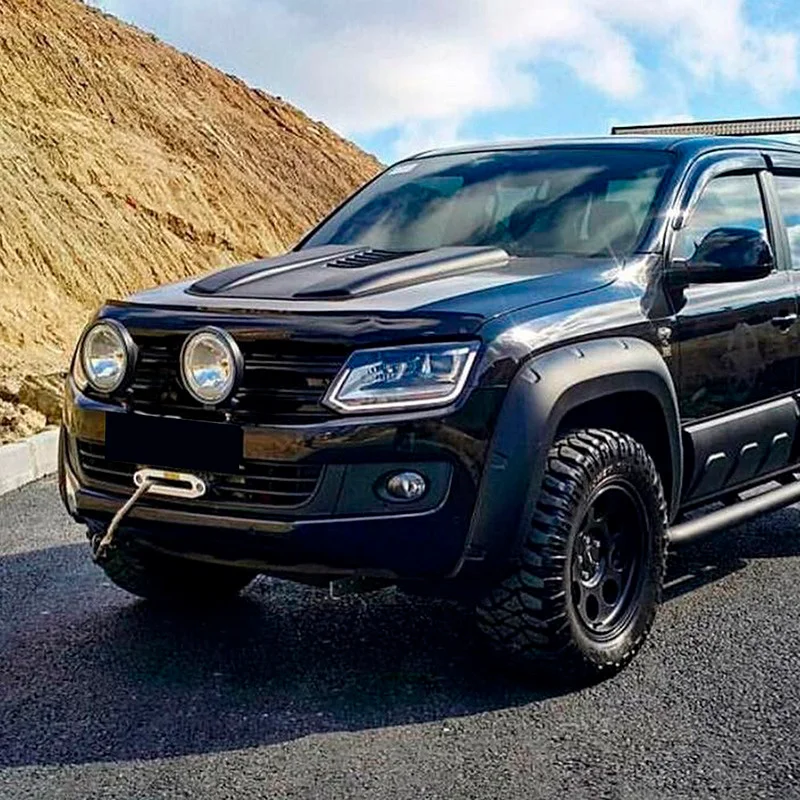 Oneway Motorkapluchtinlaat (Scoop) passend voor Volkswagen Amarok MK1 2010-2022 & Nissan Navara D40 2005-2010 – Matzwart
