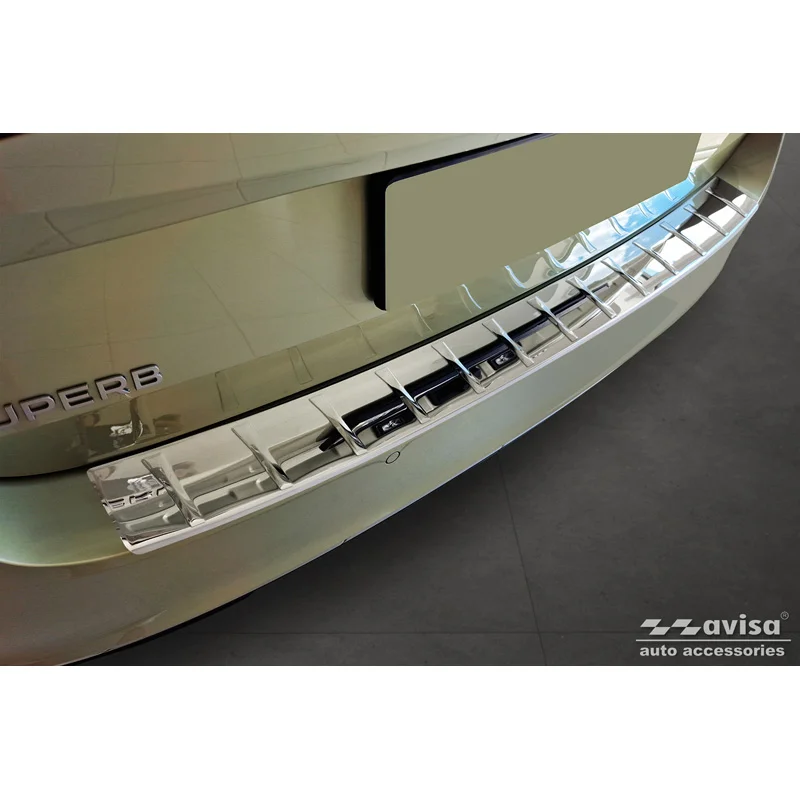 Avisa RVS Achterbumperprotector passend voor Skoda Superb IV Combi 2023- - Glanzend Zilver