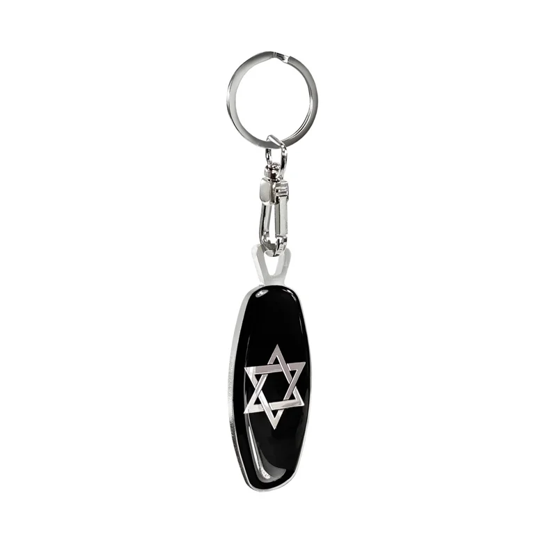 Avisa RVS sleutelhanger - Emblem/ Flag Star of David+BE