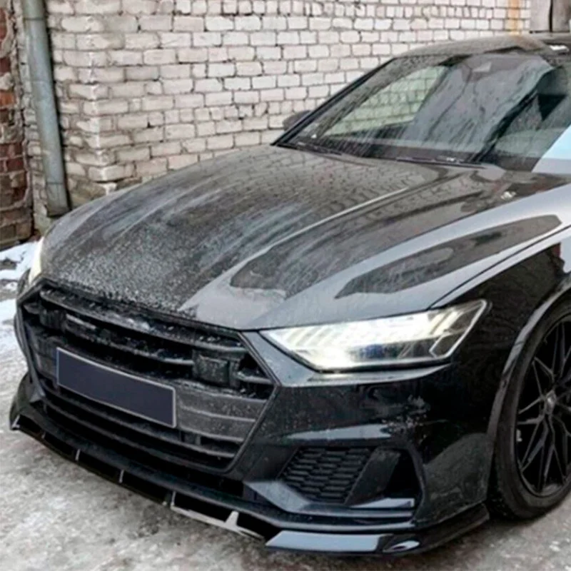 Oneway Voorspoilerlip passend voor Audi A7 S-Line/S7 C8 2018- – Glanzend zwart