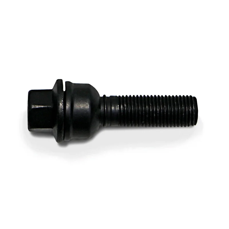 H&R Wielbout bolkonisch met beweegbare ring R14 M14x1.50 - Lengte 48mm - Zwart (bv. passend voor Audi Q3, Q5)