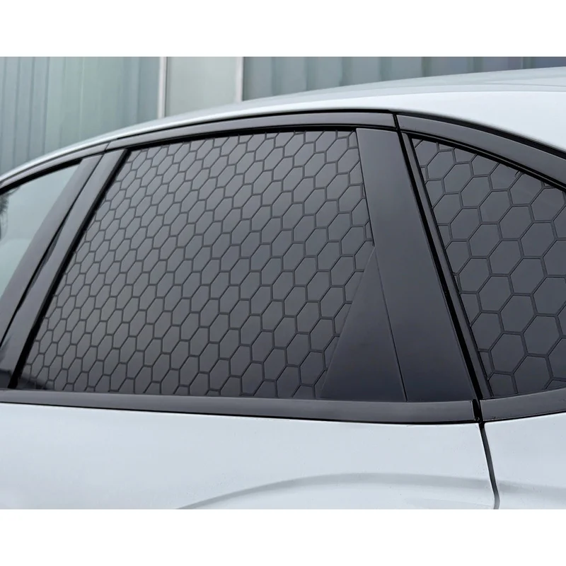 Foliatec Raamsticker Honeycomb – Set à 3 stuks 75x50cm – Hoogglans Zwart