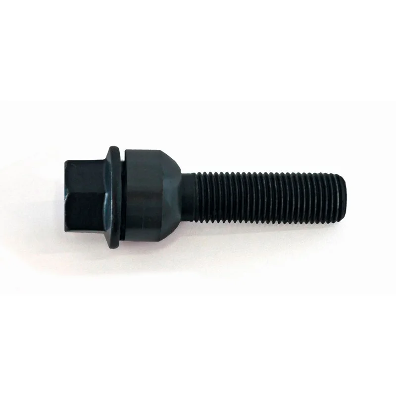 H&R Wielbout bolkonisch met beweegbare ring R14 M14x1.50 - Lengte 60mm - Zwart (Bv. passend voor Porsche)