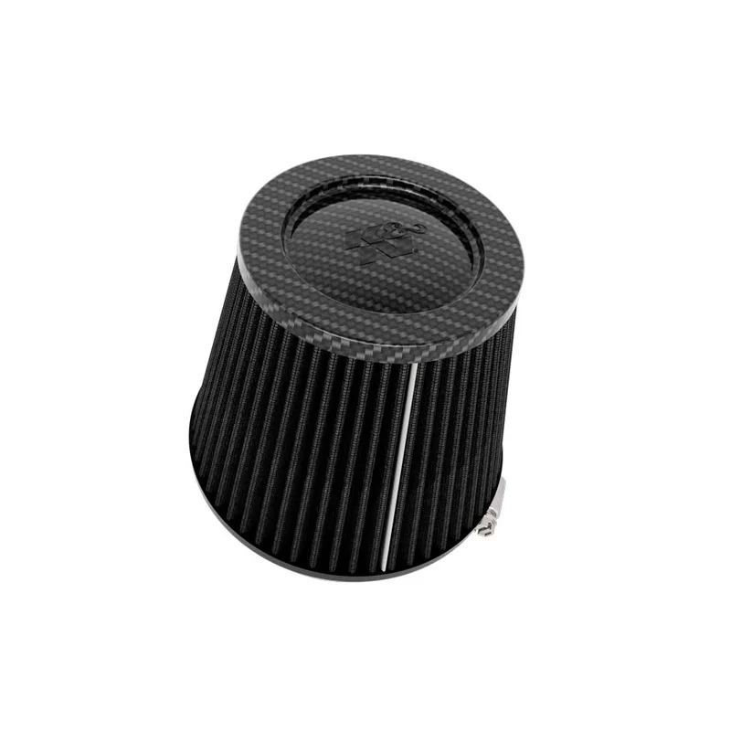 K&N Universeel Dryflow Zwart Luchtfilter Conisch - carbonvezel top - 127mm aansluiting, 165mm onder, 114mm top, 143mm hoogte (RU-3134HBK)
