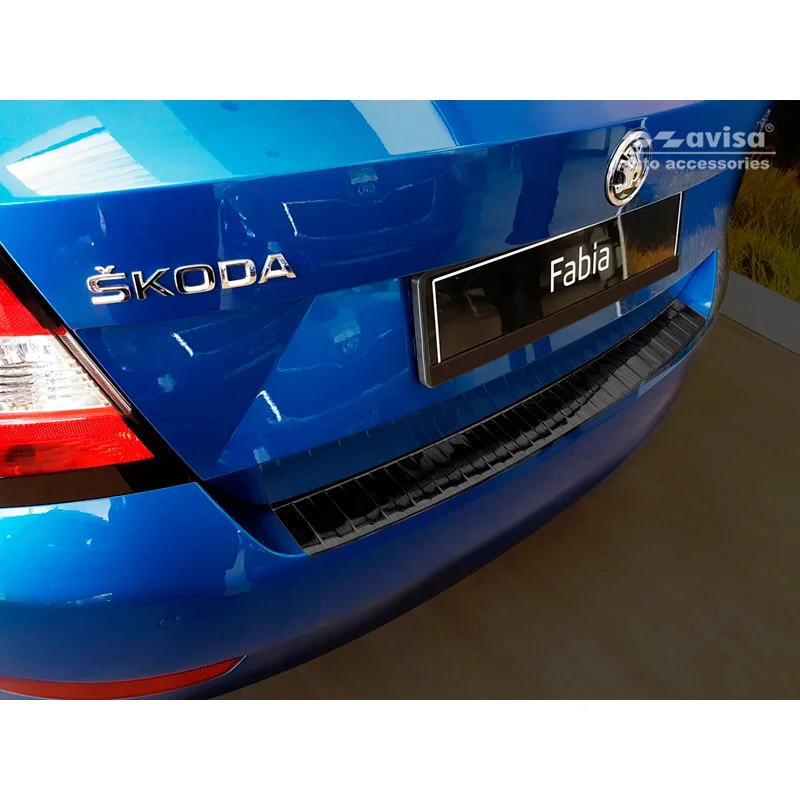 Avisa RVS Achterbumperprotector passend voor Skoda Fabia III HB 5-deurs Facelift 2018-2021 - Zwart