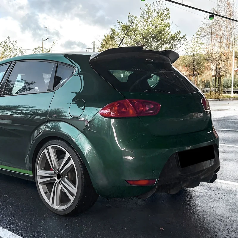 AutoStyle Dakspoiler passend voor Seat Leon 1P 5-deurs Facelift 2009-2012 (ABS Glanzend zwart)