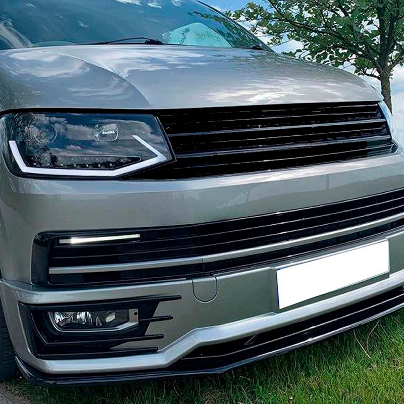 Oneway Voorspoilerlip passend voor Volkswagen Transporter T6 Sportline 2015-2019 – Glanzend zwart