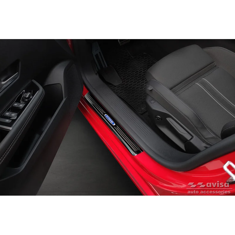Avisa Zwart glanzend RVS Instaplijsten passend voor Opel Astra (L) Hatchback 2021- & Opel Astra (L) Sports Tourer 2021- 'Hybrid' - 4-delig
