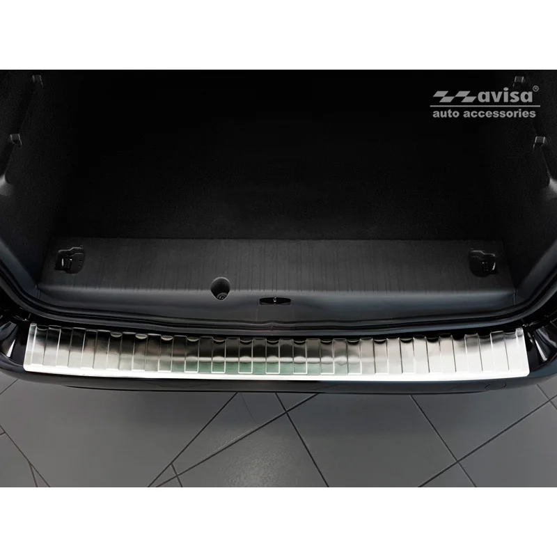 Avisa RVS Achterbumperprotector passend voor Citroën Berlingo II Multispace & Peugeot Partner Tepee 2008-2015 & 2015-2018 & 2018- / Rifter 2018- & Opel Combo E 2018- & Toyota Proace City/Verso 2019- & Fiat Doblo 2022- - Zilver